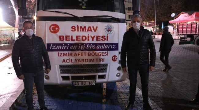 İzmirli depremzedelere Simav'dan yardım