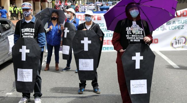 Kolombiya'daki hükümet karşıtı protesto 