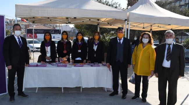 Kuşadası kadına yönelik şiddete karşı "tek vücut" oldu