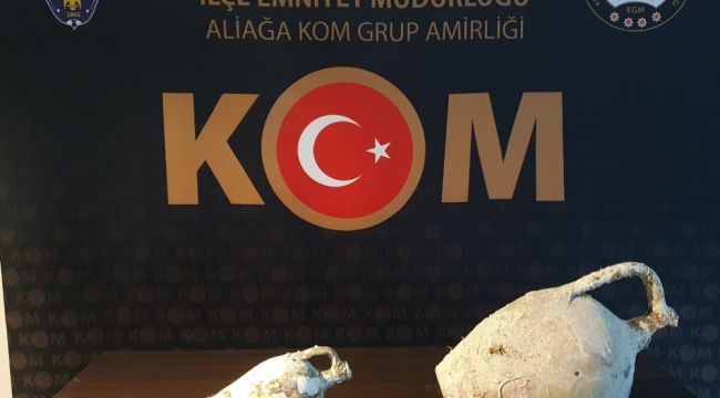 Aliağa'da tarihi eser kaçakçısına operasyon