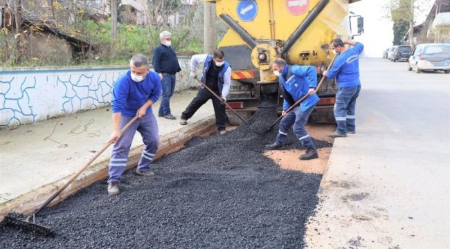 Başiskele'ye hafta sonunda 120 ton asfalt kullanıldı