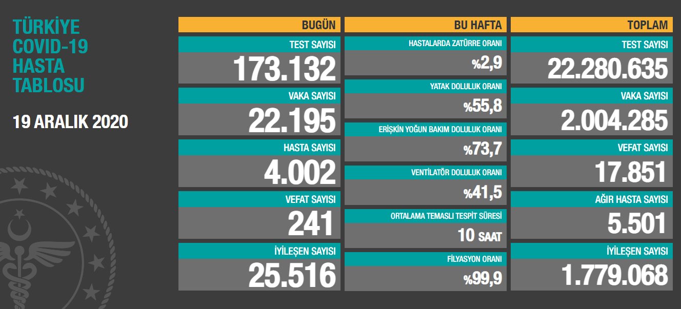 Koronadan bugün 246 kişi hayatını kaybetti