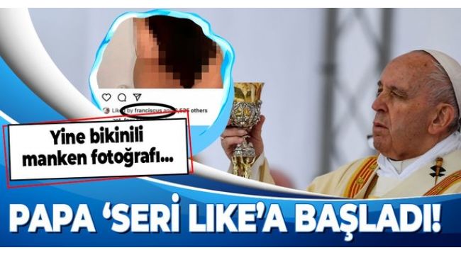 Papa, bu kez de mayolu modeli beğendi