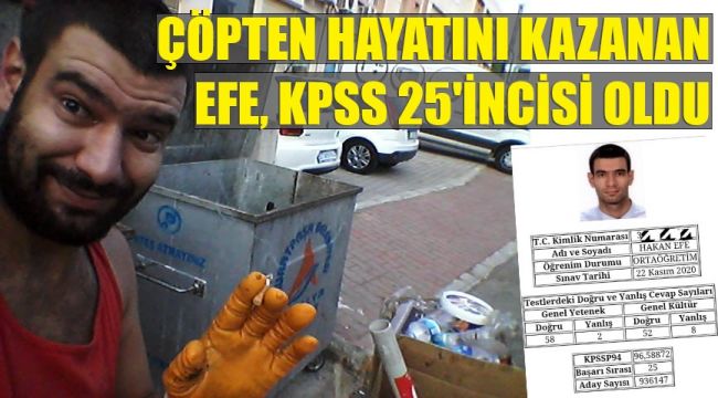 Sokaklarda kağıt topladı, KPSS'de 2 kez derece yaptı