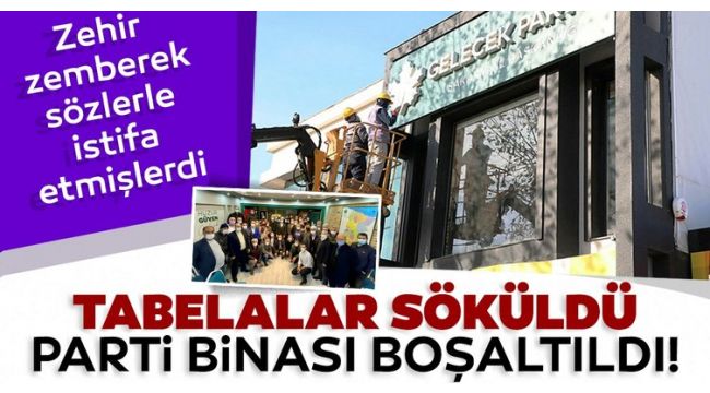 Tabelalar söküldü, parti boşaltıldı