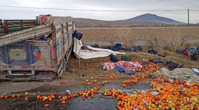 Virajı alamayan kamyon şarampole uçtu: 2 ölü, 2 yaralı