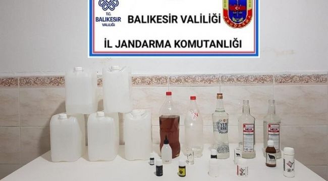 Jandarmadan sahte içki imal edilen eve operasyon