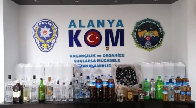 Alanya'da sahte içki operasyonu