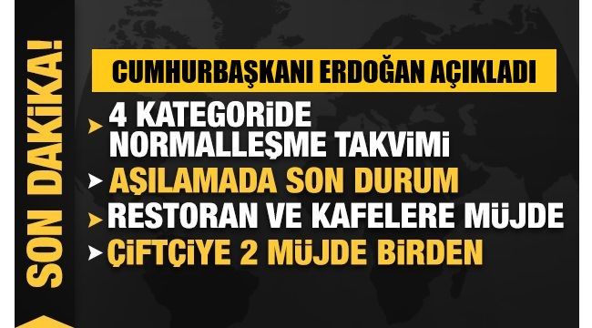 Normalleşme takvimi 4 kategoride Mart ayında başlıyor