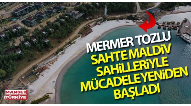 Bodrum plajlarında mermer tozu mücadelesi