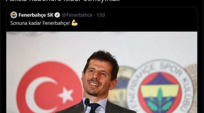 Fenerbahçe'den Emre Belözoğlu açıklaması