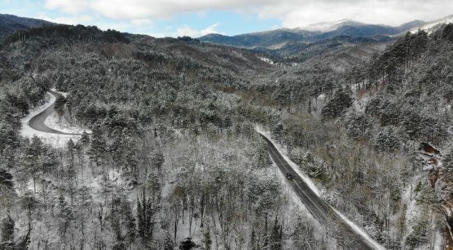 Kazdağları karla kaplandı