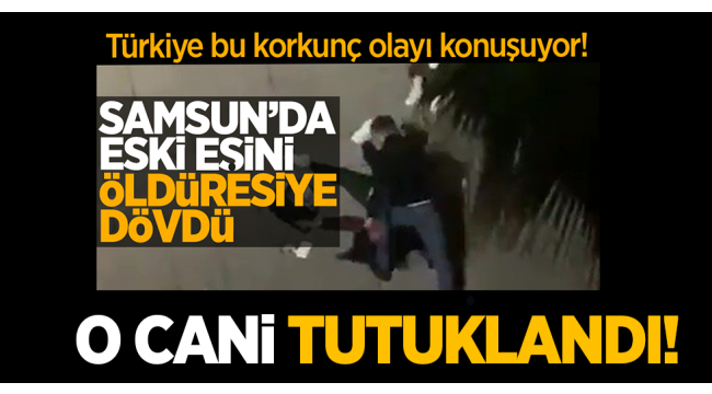 Kızının yalvarışlarına aldırmadan dövdü