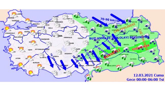 Meteoroloji'den yoğun kar, kuvvetli yağmur ile rüzgar ve çığ uyarısı