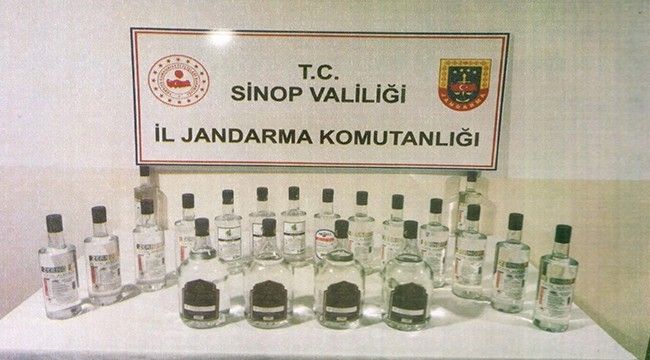 Sinop'ta 24 litre etil alkol ele geçirildi