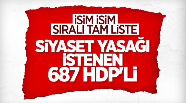 Siyaset yasağı istenen 687 HDP'li isim