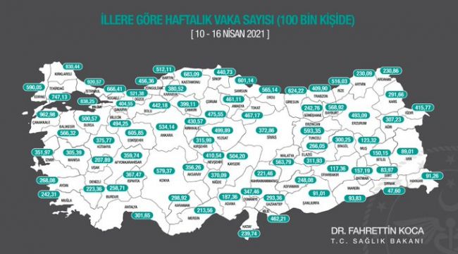 Son vaka haritası: Artış hızı düştü