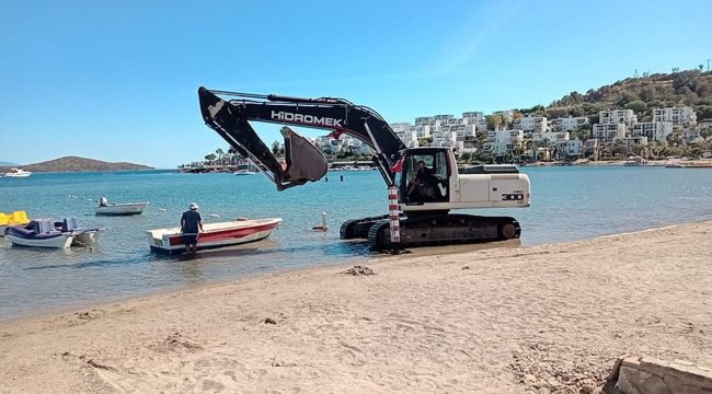 İş makinesiyle Bodrum'u karıştırdı