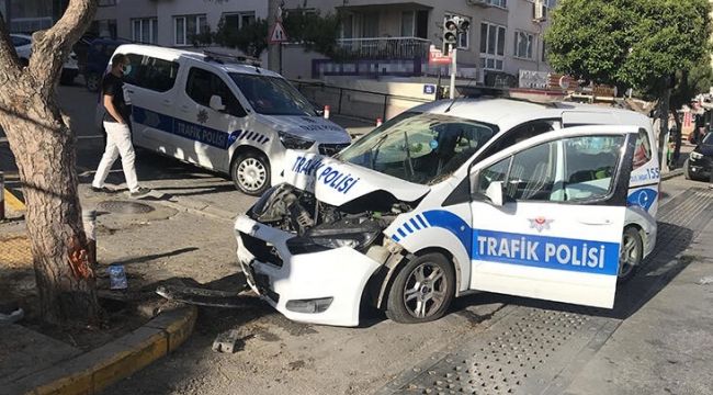 İzmir'de kazada iki polis yaralandı