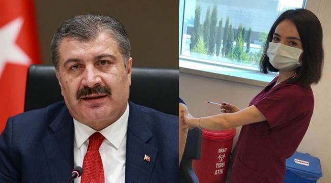 Bakan Koca, günün en çok aşısını yapan hemşireyi paylaştı