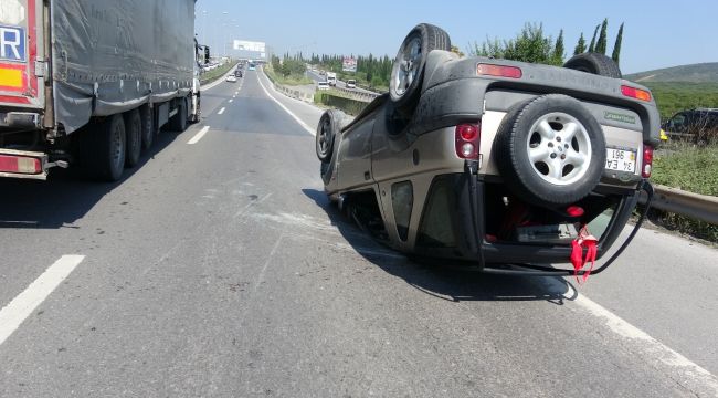 Kontrolden çıkan cip takla attı: 2 yaralı