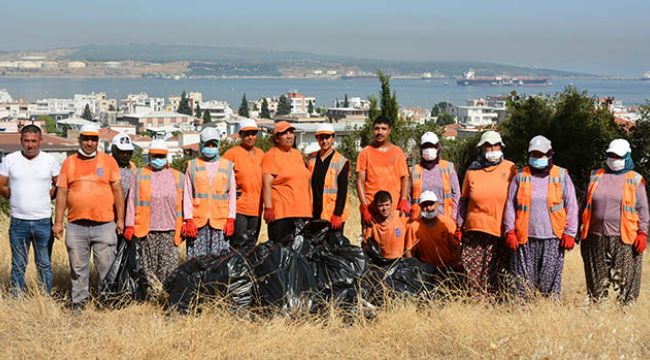 Aliağa'da orman yolları açılıyor, kuru otlar temizleniyor 