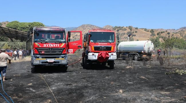 Aydın'da itfaiye ekipleri yangını kısa sürede kontrol altına aldı