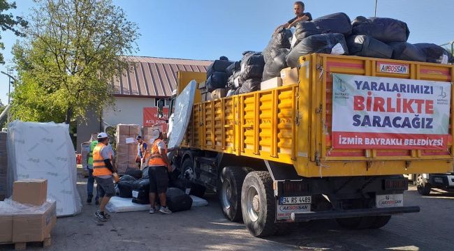 Bayraklı'dan Marmaris'e yardım eli..