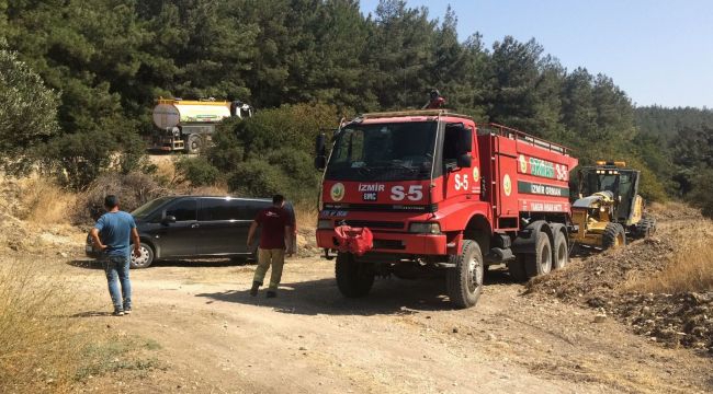 İzmir'de erken müdahale orman yangınının büyümesini engelledi