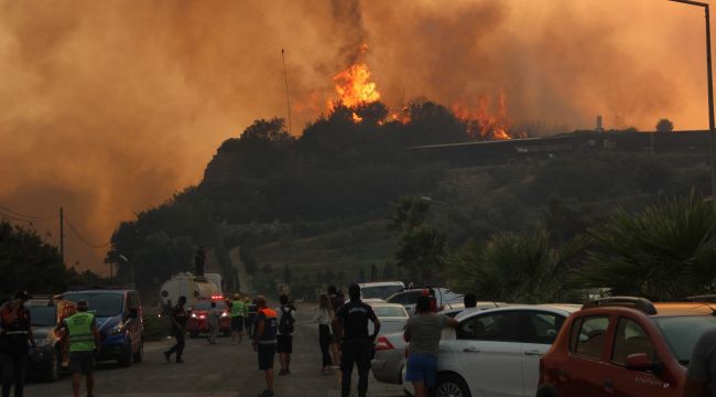 Milas'ta alevler termik santrale ilerliyor