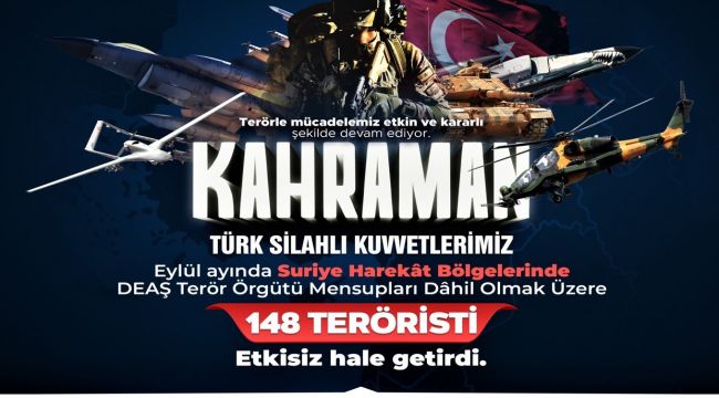 Eylül ayında 139 terörist etkisiz hale getirildi