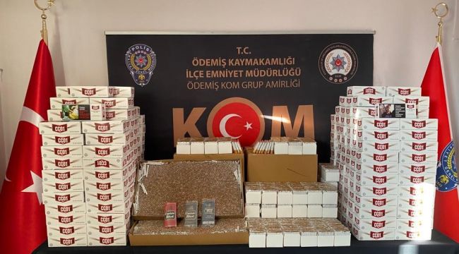 İzmir'de binlerce makaron ele geçirildi