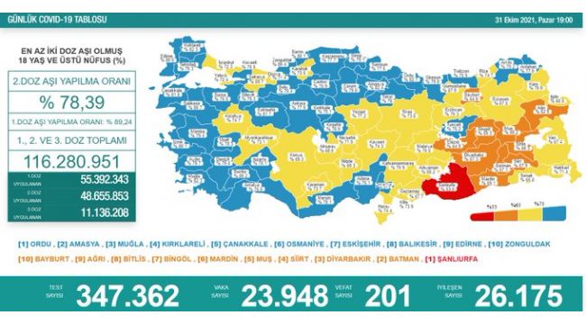 Koronadan 201 kişi hayatını kaybetti