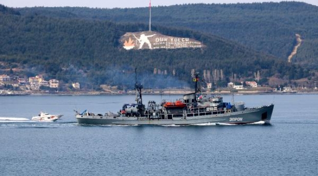 Rus savaş gemisi Epron, Çanakkale Boğazı'ndan geçti