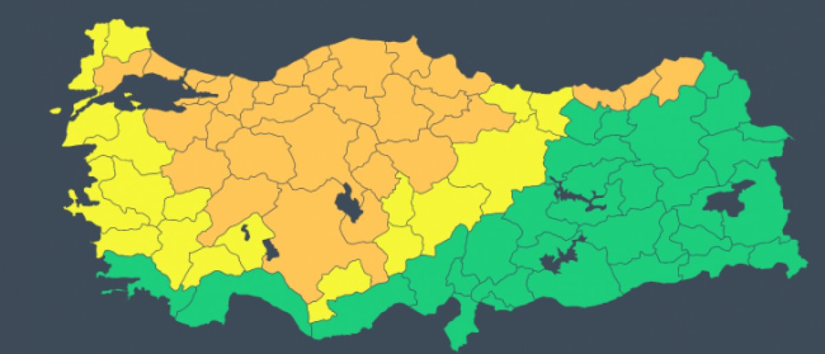 Meteorolojiden 49 il için turuncu ve sarı uyarı