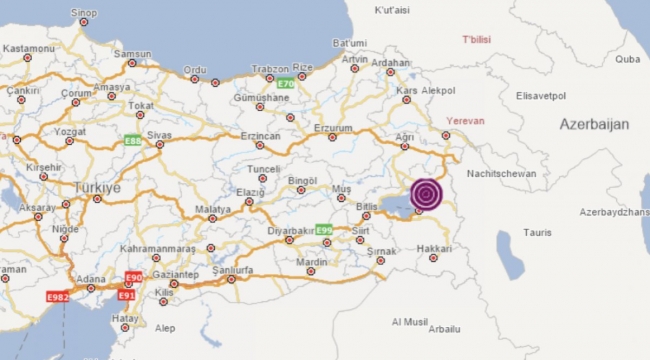 Van'da 5.0 büyüklüğünde deprem meydana geldi