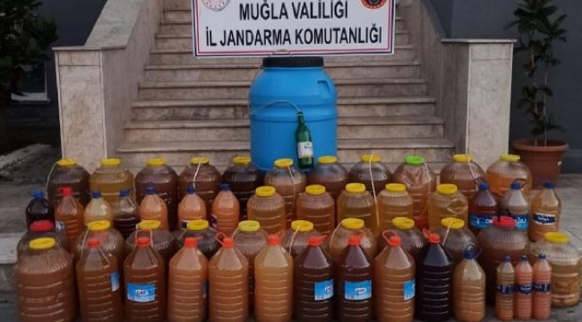 Seydikemer'de 750 litre sahte içki ele geçirildi 