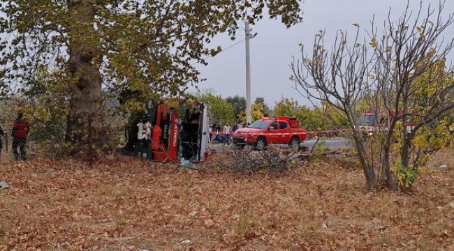 Yangına giden itfaiyeciler kaza yaptı