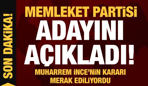 Memleket Partisi'nin adayı açıklandı!