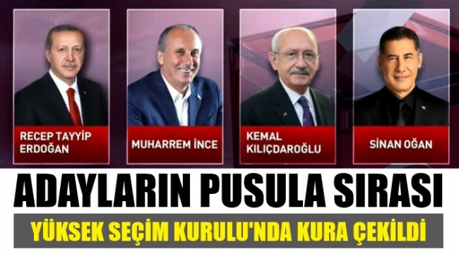 Cumhurbaşkanı adaylarının pusula sırası için kura çekildi