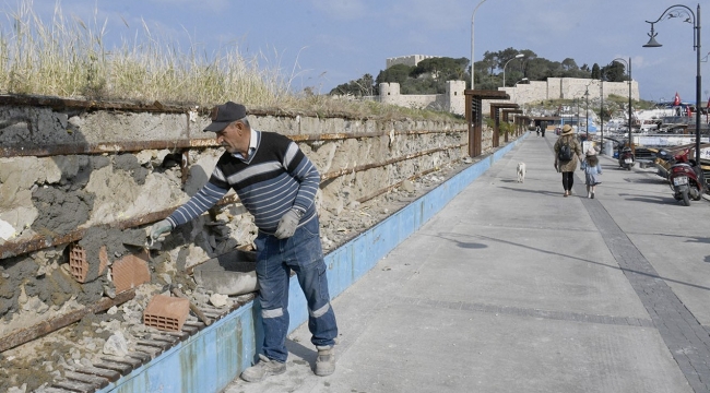 Kuşadası Güvercinada Kalesi'nde turizm sezonuna hazırlık