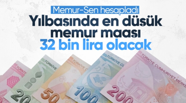 En düşük memur maaşı 32 lira oluyor