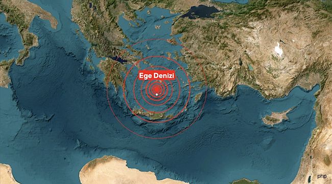 Ege Denizi'nde 5 büyüklüğünde deprem